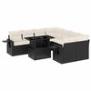 vidaXL 9-delige Loungeset met kussens poly rattan zwart