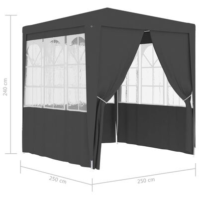 vidaXL Partytent met wanden professioneel 90 g/m² 2,5x2,5 m antraciet