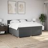 vidaXL Boxspring met matras stof donkergrijs 200x200 cm