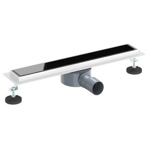 vidaXL Doucheafvoer Glasdeksel met 360&deg; Sifon Zwart 50 cm