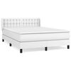 vidaXL Boxspring met matras kunstleer wit 140x190 cm