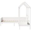 vidaXL Kinderbed met huisje en bankje massief grenenhout wit 90x190 cm