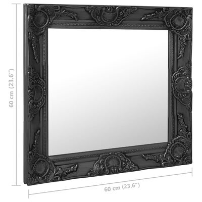 vidaXL Wandspiegel Barokstijl 60x60 cm zwart