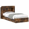 vidaXL Bedframe met opslag Gerookt eiken 90 x 190 cm Bewerkt hout