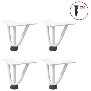 vidaXL Haarnadelpoten voor Salontafel 4 st 10 cm massief staal wit