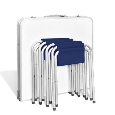 afdrijven een Sceptisch Campingtafel inklapbaar en verstelbaar aluminium 120 x 60 cm 4 stoelen  kopen? | vidaXL.nl