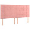 vidaXL Boxspring met matras fluweel roze 200x200 cm