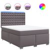 vidaXL Boxspring met matras kunstleer grijs 140x190 cm