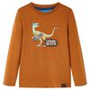 Kindershirt met lange mouwen 104 cognackleurig