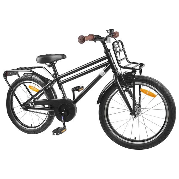 vidaXL Kinderfiets 18 Inch voor 5-7 jaar Zwart