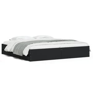 vidaXL Bedframe met lades bewerkt hout zwart 200x200 cm