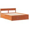 vidaXL Bedframe zonder matras massief grenenhout wasbruin 135x190 cm