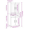 vidaXL Hoge kast 69,5x34x180 cm bewerkt hout grijs sonoma eikenkleurig