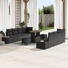 vidaXL Tuin Sofa Set 11 pcs Zwart Poly Rattan en Poedergecoat Staal
