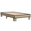 vidaXL Bedframe bewerkt hout en metaal sonoma eikenkleurig 75x190 cm
