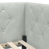 vidaXL Hoekbedframe met matras Lichtgrijs 100 x 200 cm Fluweel