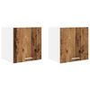 vidaXL Hangkast 2 st Oude Hout en Wit Bewerkt hout
