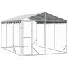 vidaXL Hondenkennel met dak 3x4,5x2,5 m gegalvaniseerd staal zilver