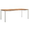 vidaXL Eettafel 200x90x75 cm Massief Teakhout en RVS