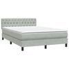 vidaXL Boxspring met matras fluweel lichtgrijs 140x210 cm