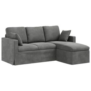 vidaXL Bank Donkergrijs 178 x 134 x 80 cm Fluweel