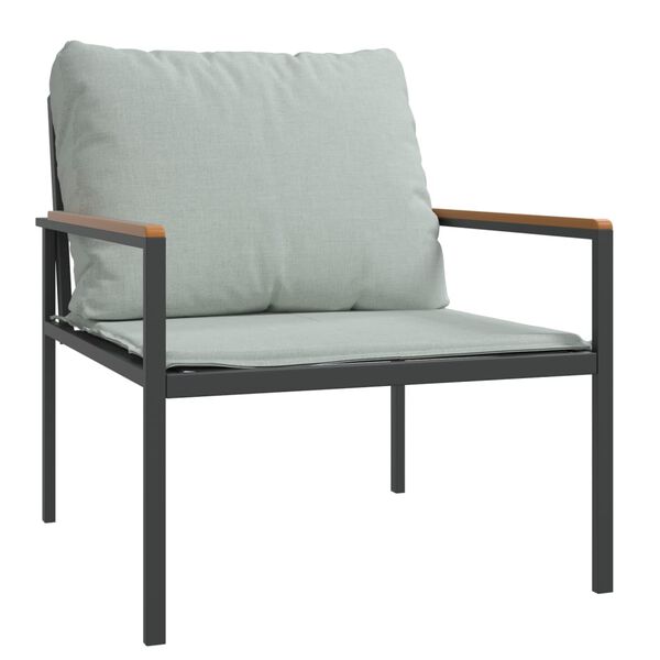 vidaXL 4-delige Loungeset met kussens staal antracietkleurig