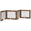 vidaXL Opvouwbaar hondenhek met standaards 4 pcs Gerookt eiken 401 cm