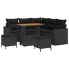 vidaXL Tuinbankenset met kussen 9 pcs Zwart poly rattan