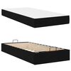 vidaXL Bedframe met matras met matras 2 pcs Zwart Stof