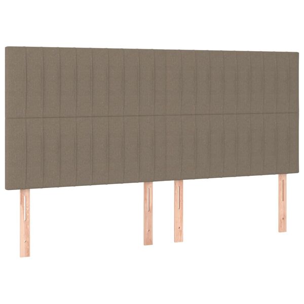 vidaXL Hoofdbord taupe 160x5x118/128 cm Stof