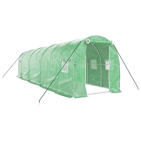 vidaXL Tuinkas met stalen frame 16 m&sup2; 8x2x2 m groen