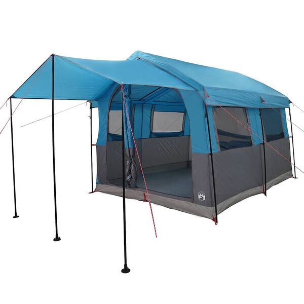 vidaXL Familietent voor 4 Personen Blauw en Grijs 324 x 255 x 230 cm