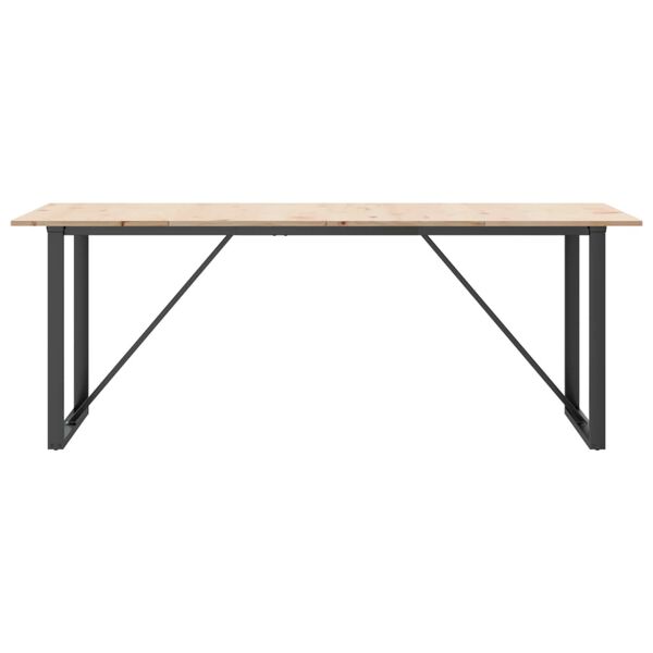 vidaXL Eettafel O-frame 200x100x75 cm massief grenenhout en staal