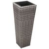 vidaXL Plantenbakken verhoogd 3 st poly rattan grijs