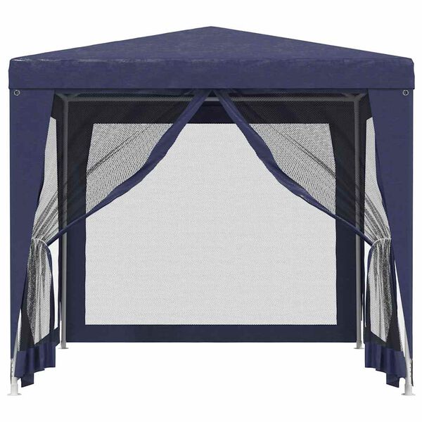 vidaXL Partytent met 4 mesh zijwanden 2,5x2,5 m HDPE blauw