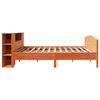vidaXL Bed met boekenkast zonder matras grenenhout wasbruin 200x200 cm
