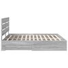 vidaXL Bedframe met lade Grijs Sonoma 200 x 200 cm Bewerkt hout