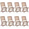 vidaXL Opklapbare stoelen, 8 stuks, van massief acaciahout