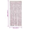 vidaXL Vliegengordijn 90x200 cm chenille zilvergrijs en roze