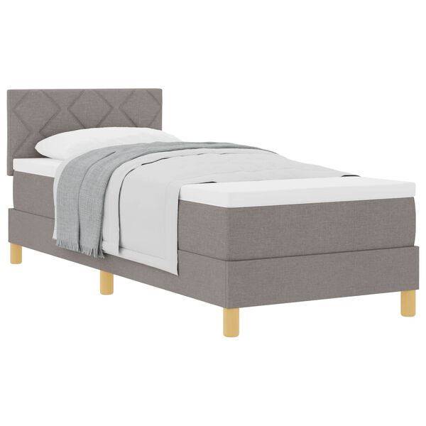 vidaXL Boxspringbed met matras met hoofdeinde Taupe 80 x 200 cm Stof