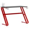 vidaXL Gamingbureau met ZZ-vormige poten 110x60x75 cm zwart en rood