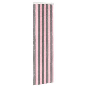 vidaXL Insecten Gordijn Chenille Zilvergrijs en Roze 56 x 200 cm