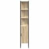 vidaXL Badkamerkast met plank Sonoma 33 x 33 x 185,5 cm Bewerkt hout