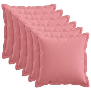 vidaXL Kussensloop 6 st HOUTEN Roze 30 x 30 cm Faux Linnen