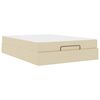 vidaXL Bedframe met matras 2 st Cr&egrave;me Stof