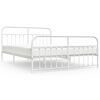 vidaXL Bedframe met hoofd- en voeteneinde metaal wit 160x200 cm