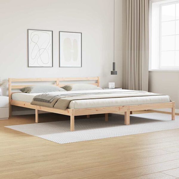 vidaXL Bedframe Bruin 208.6 x 157.6 x 69.4 cm Massief grenenhout