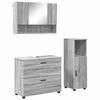 vidaXL Badkamermeubelset 3 pcs Grijs Sonoma Bewerkt hout en metaal