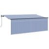 vidaXL Uitschuifbare luifel Blauw en Wit 350 x 200 cm
