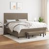 vidaXL Boxspring met matras stof taupe 180x200 cm
